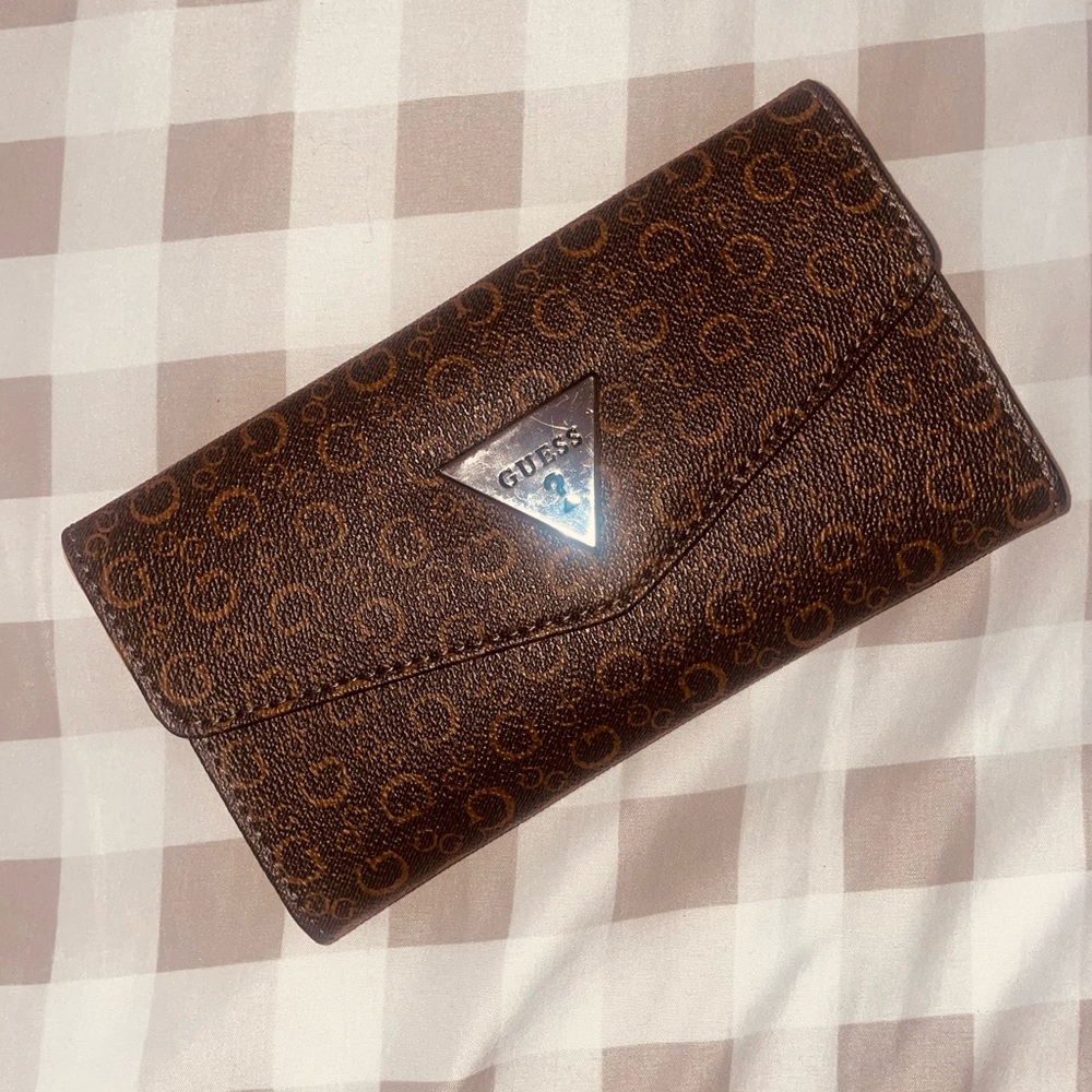Guess Dark Brown Logo Wallet